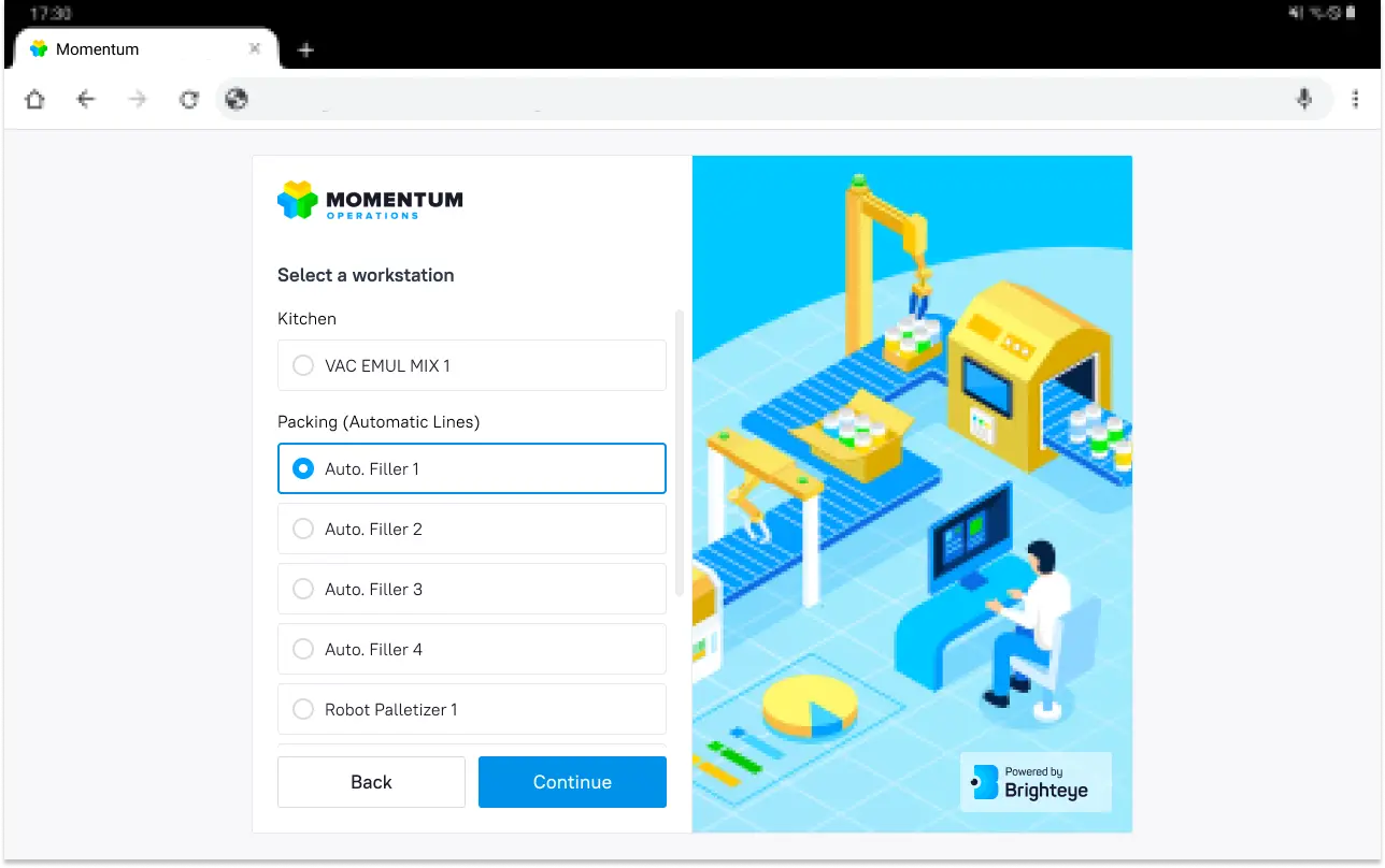 Авторизация. Интерфейс оператора производственной линии Brighteye | SobakaPav.ru