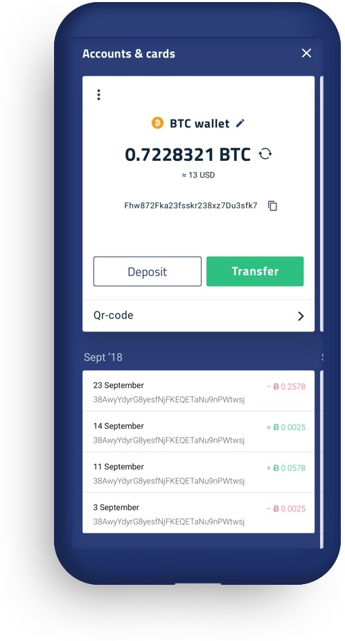 Банковское приложение с криптовалютой