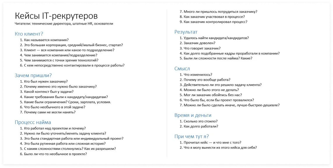 Кейсы IT-рекрутеров | SobakaPav.ru
