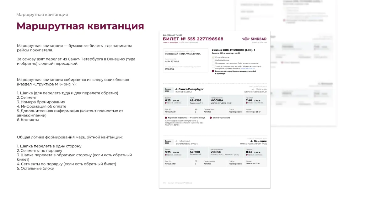 Маршрутная квитанция. Дизайн авиабилета и писем сервиса Sindbad | SobakaPav.ru